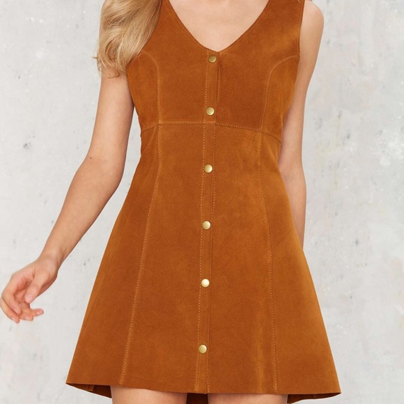 Maverick Suede Button Up Dress - Picture 1 of 3